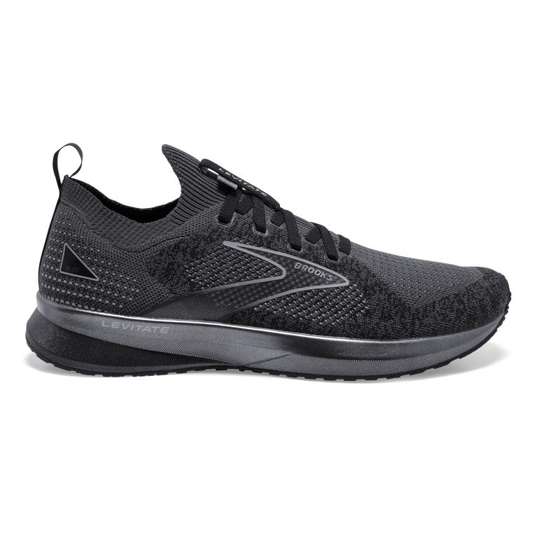 Brooks Levitate StealthFit 5 Energy-Return Men's Road Running Shoes - Black/Ebony/Grey/Charcoal (974